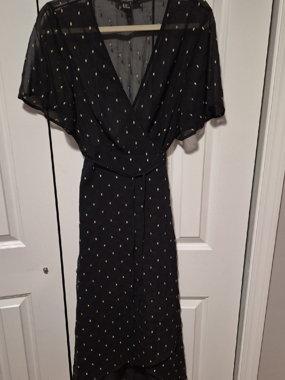 Forever 21 Black Maxi Dress with Gold Dot Accents